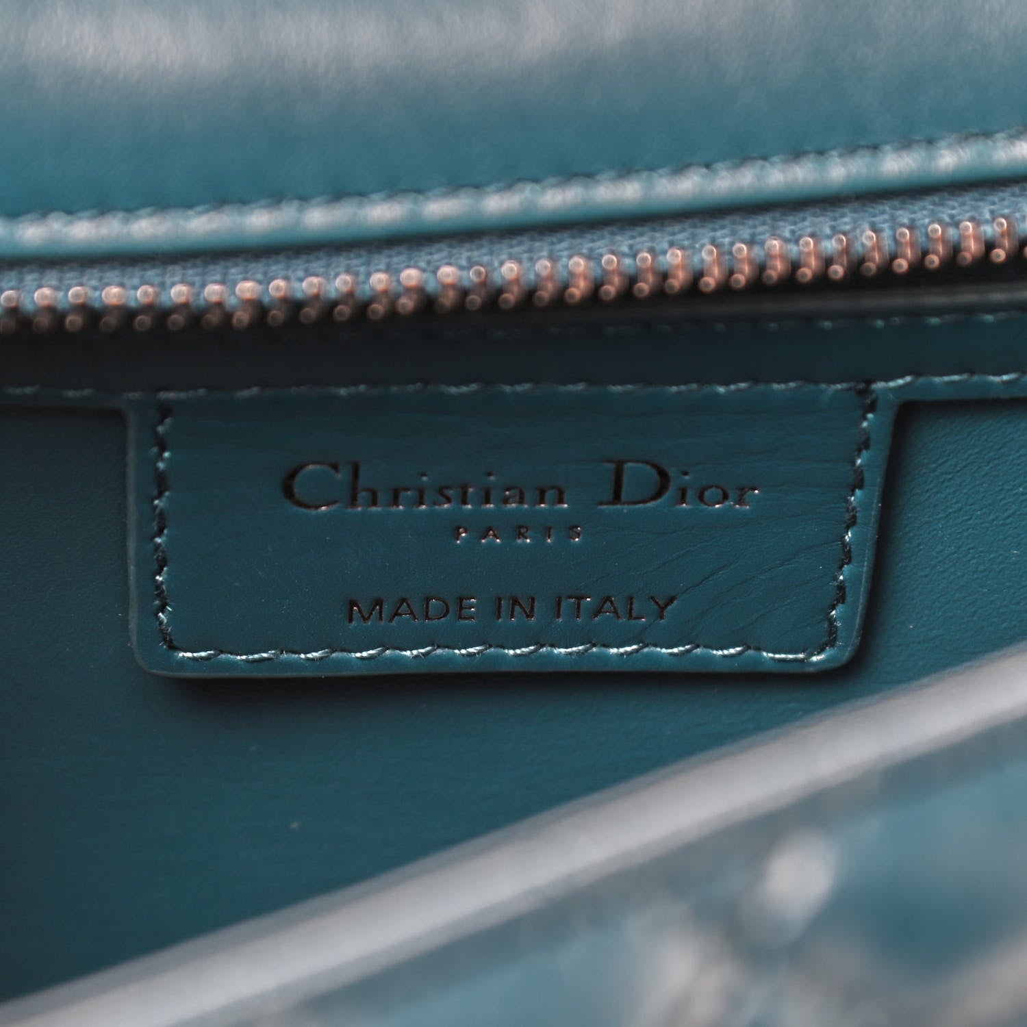 Christian Dior CHRISTIAN Calfskin Macrocannage Medium Caro Bag Steel Blue 8 of 9