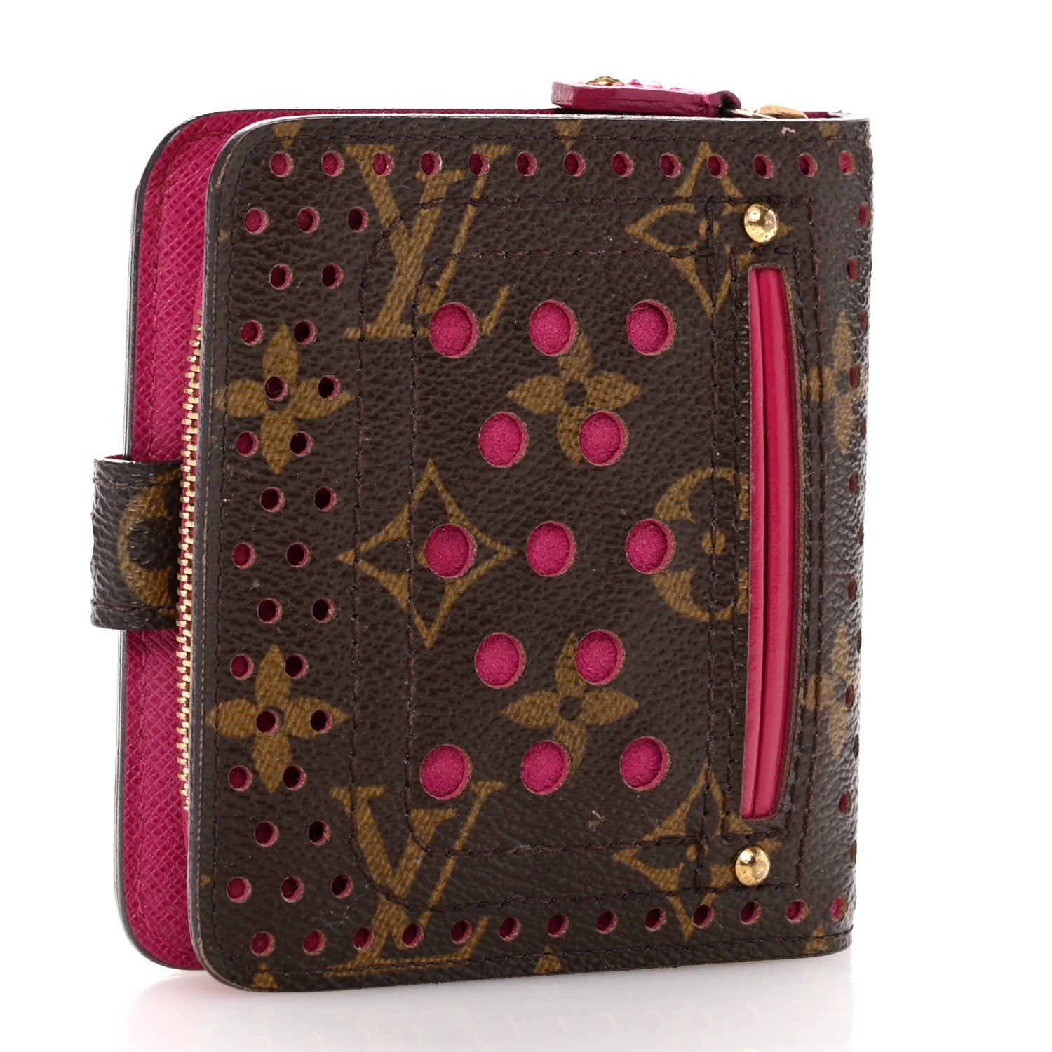 Louis Vuitton Monogram Perforated Compact Zipped Wallet Fuchsia 3 of 14
