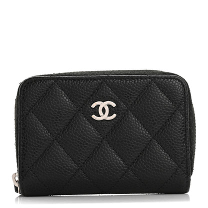 Chanel Caviar Quilted Zip Coin Purse Black 1 of 12