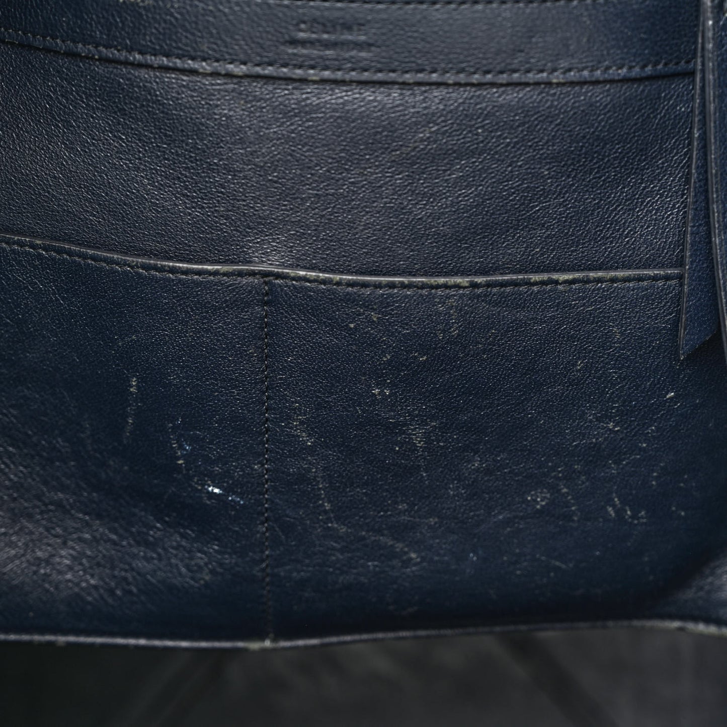 Nubuck Crocodile Embossed Medium Belt Cabas Phantom Navy Blue