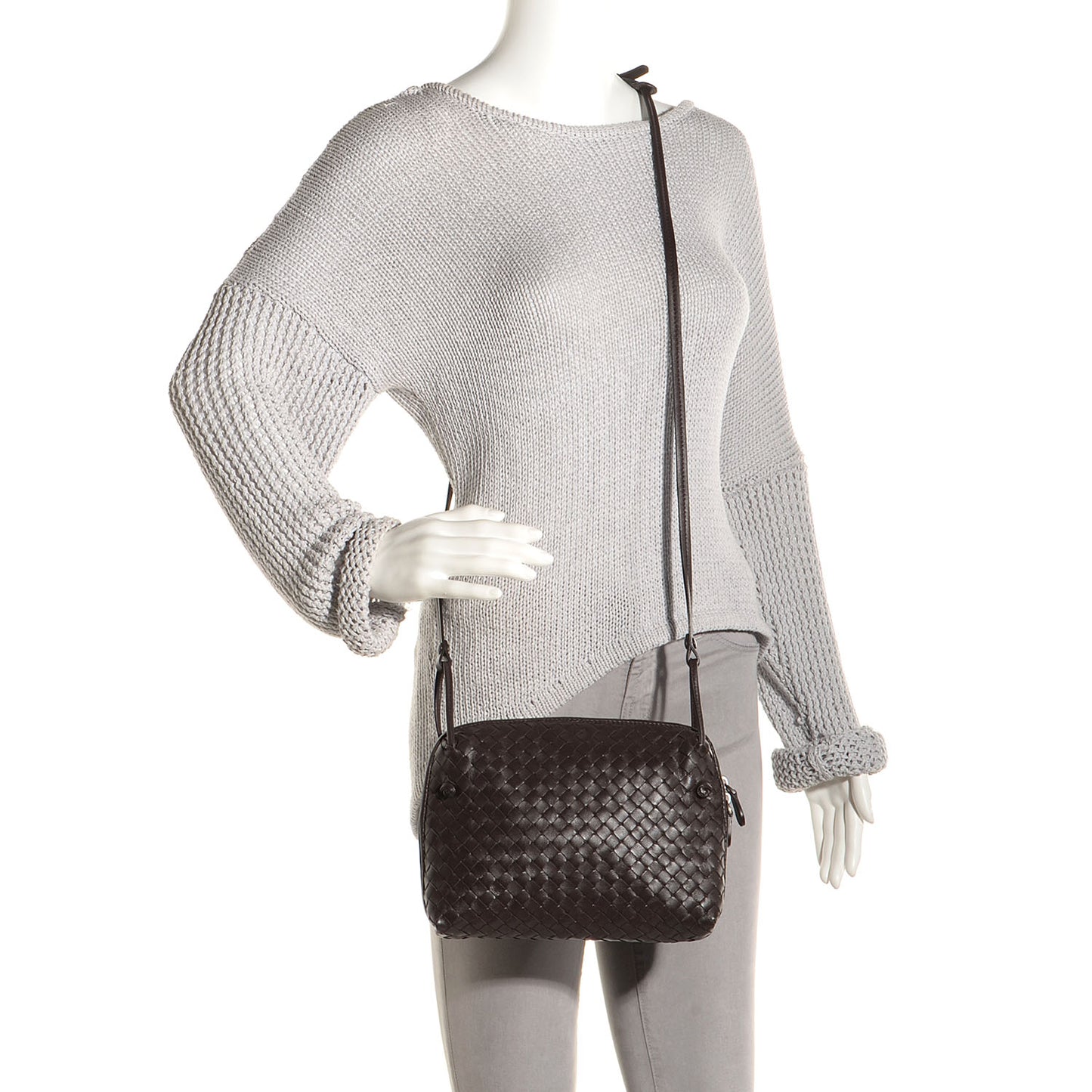 Nappa Intrecciato Crossbody Pillow Ebano