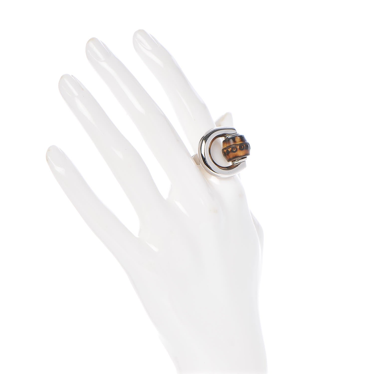 Gucci Bamboo Horsebit Ring 5 Silver 2 of 6