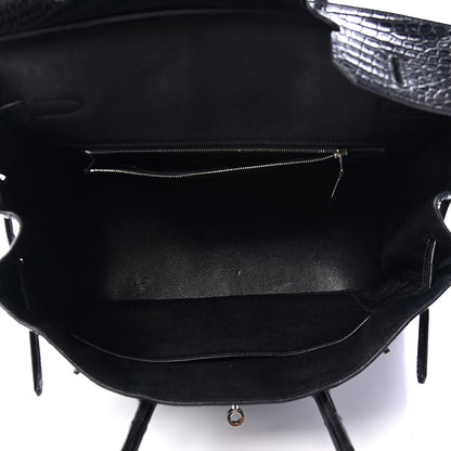 Hermes Matte Porosus Crocodile Birkin 35 Black 6 of 31