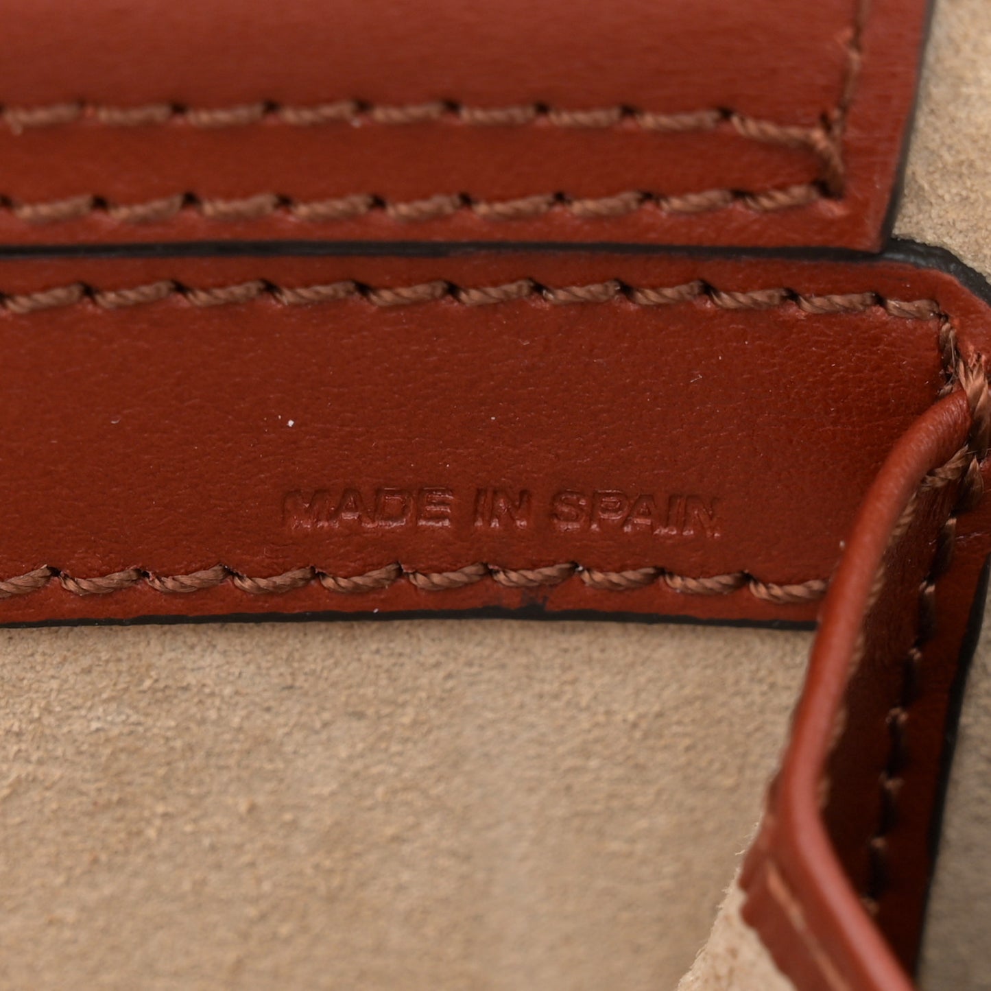 Shiny Calfskin Mini Vanity C Bag Sepia Brown