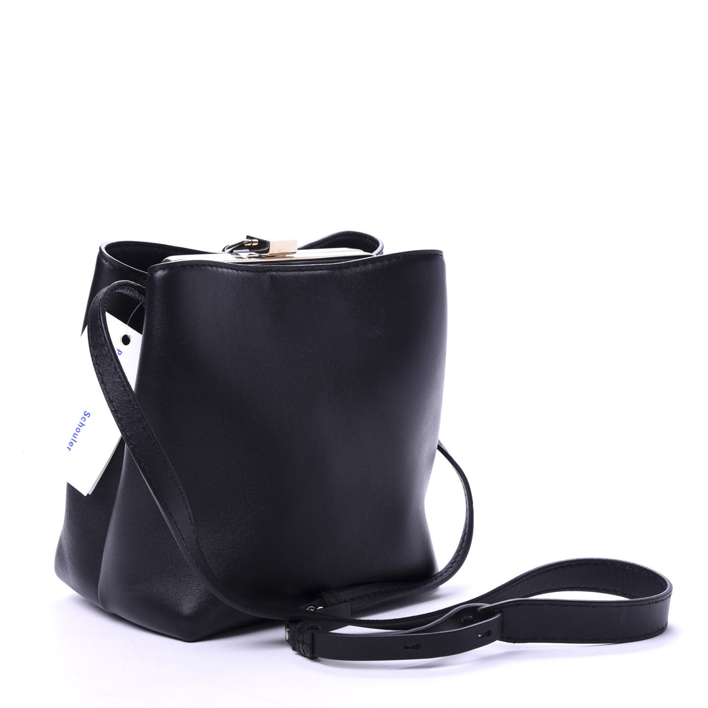 Smooth Calfskin Frame Shoulder Bag Black