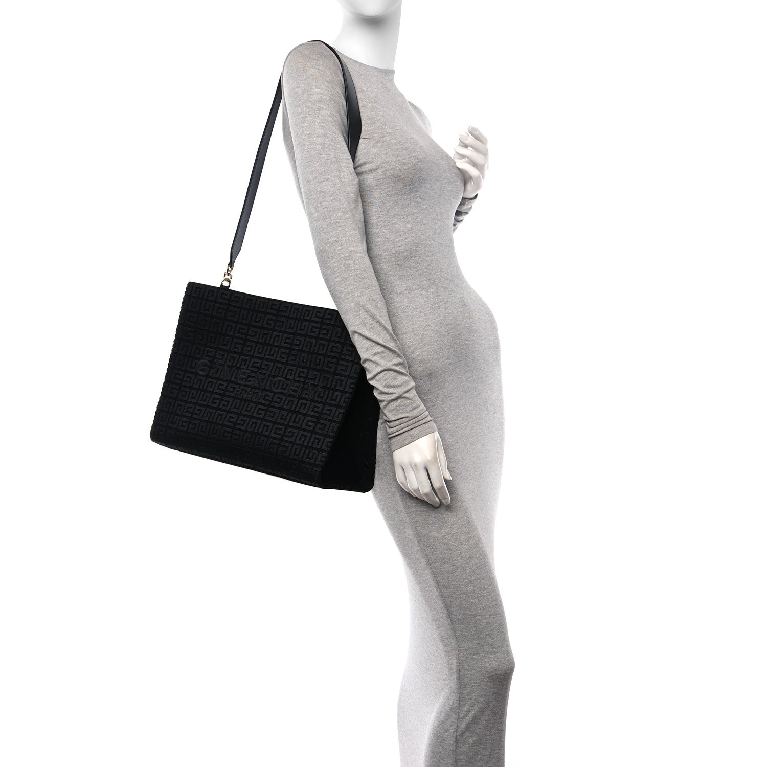 Givenchy Canvas Jacquard 4G Medium Chain Tote Black 3 of 10