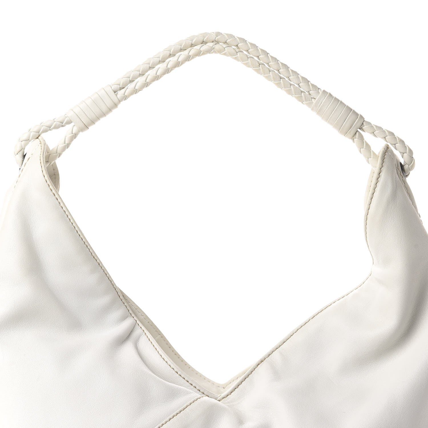 Bottega Veneta Smooth Lambskin Braided Hobo White 12 of 12