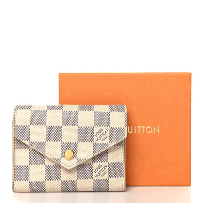 Louis Vuitton Damier Azur Victorine Wallet Rose Ballerine 7 of 7