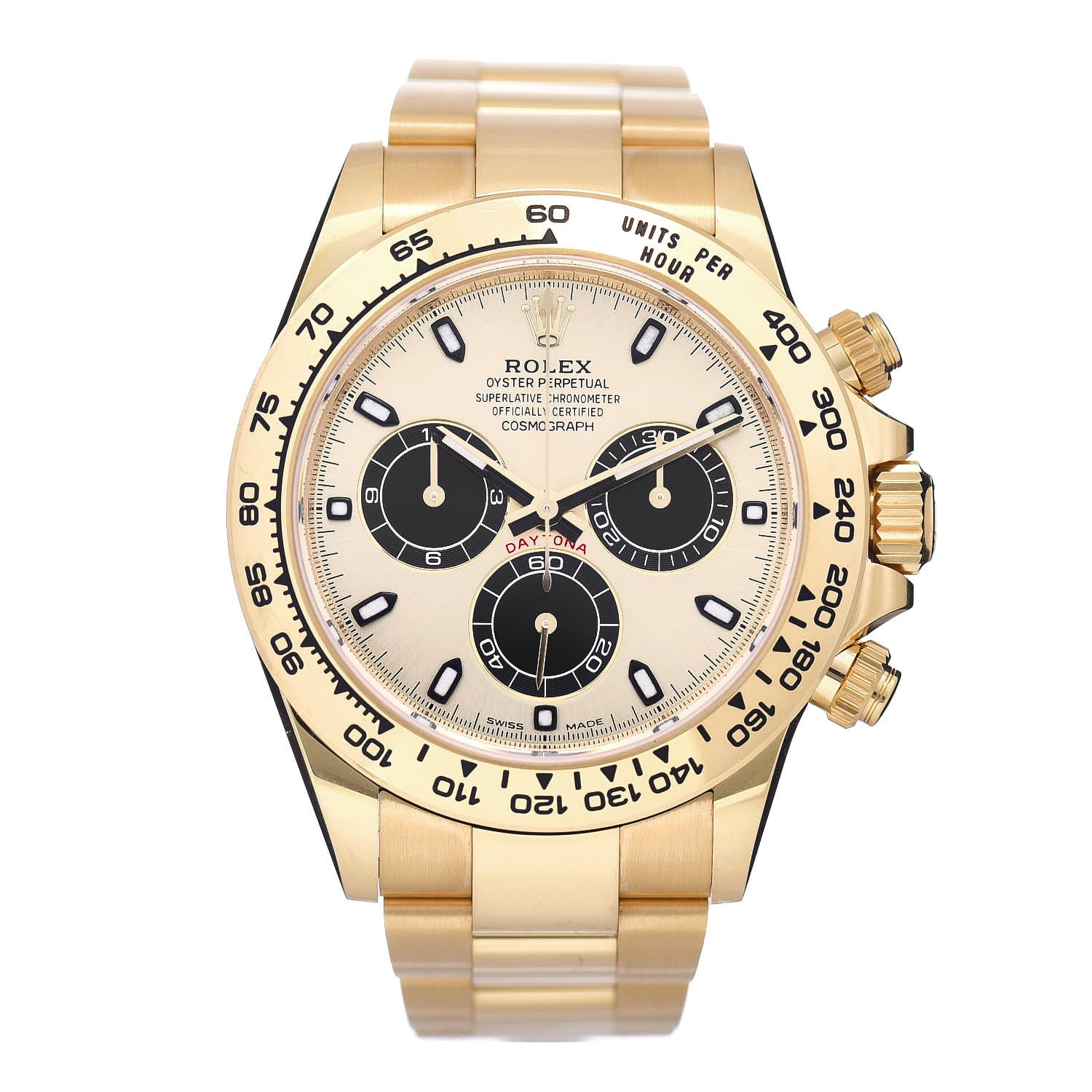 Rolex 18K Yellow Gold 40mm Oyster Perpetual Cosmograph Daytona Watch Champagne Black 116508 1 of 4