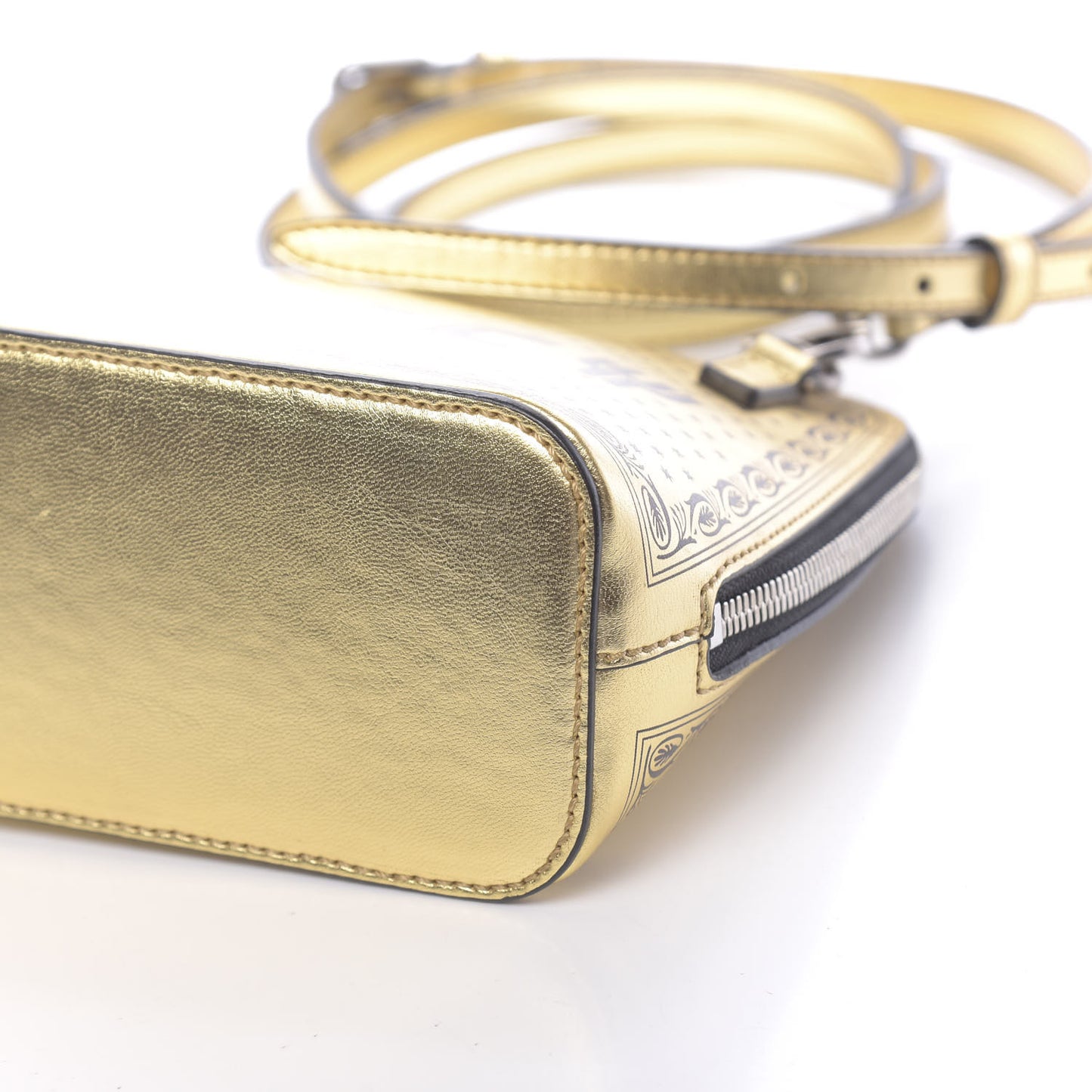 X SEGA Calfskin GUCCY Stars Mini Dome Shoulder Bag Gold