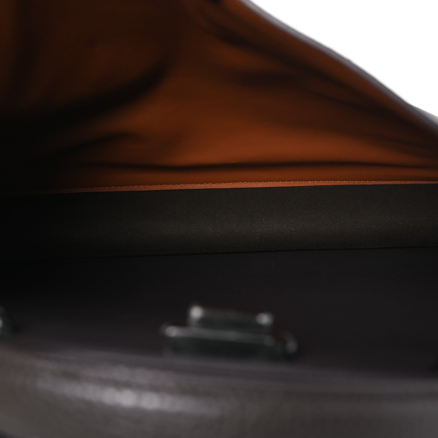 Fendi Cuoio Romano Vitello Cover Glazed Fabric Bi-Color FF 1974 Medium Peekaboo I SEE U Satchel Dark Brown 5 of 16