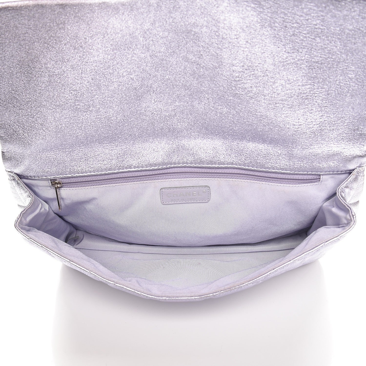 Chanel Iridescent Calfskin Quilted Large Roll Reissue Clutch Silver 5 of 12