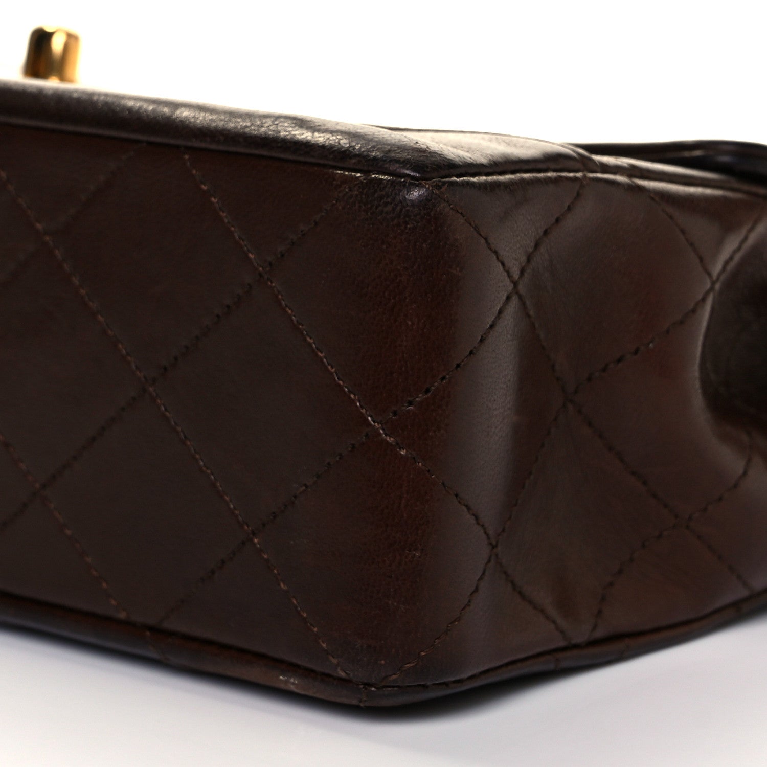 Chanel Lambskin Quilted Small Single Flap Brown 9 of 11