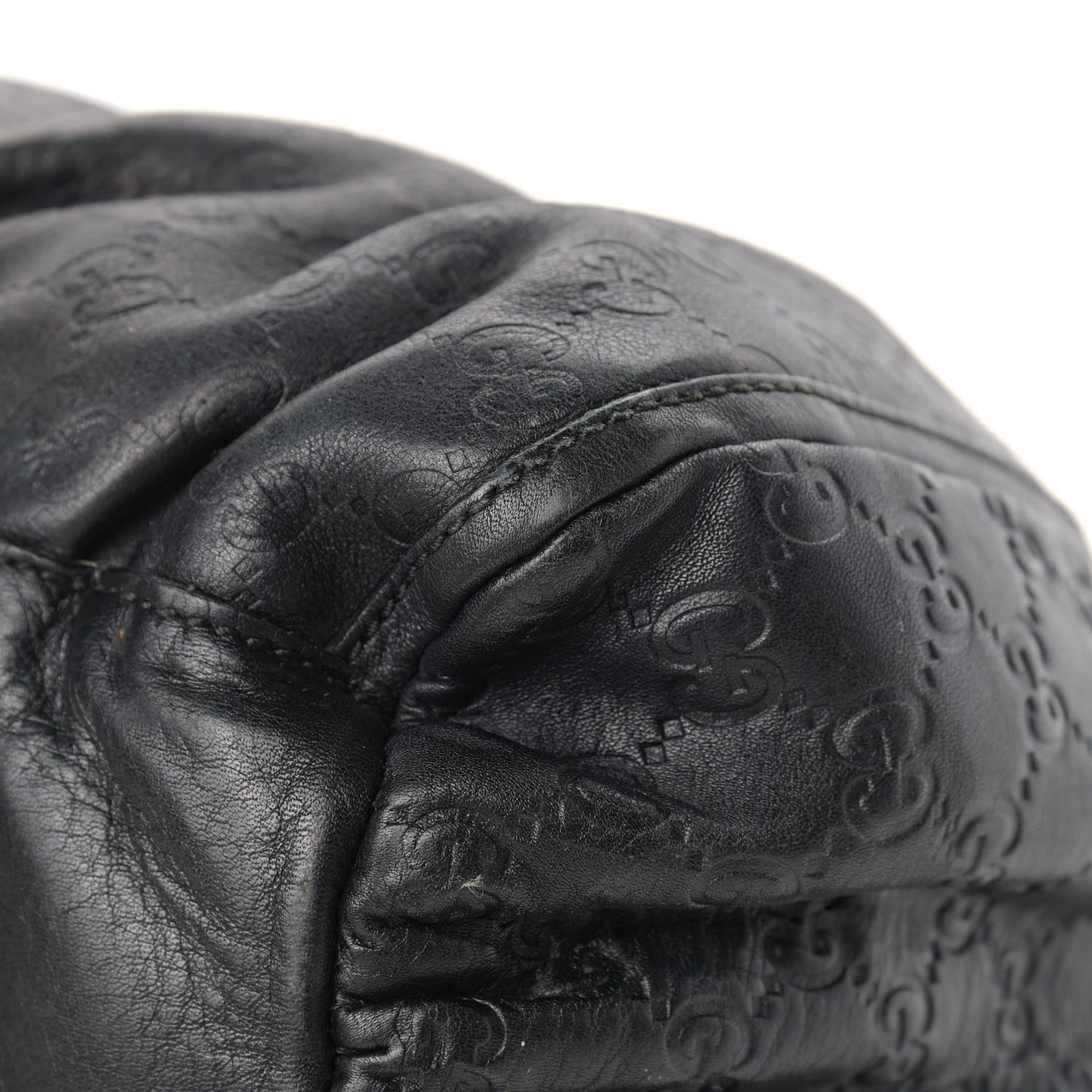 Guccissima Large D Gold Ring Hobo Black