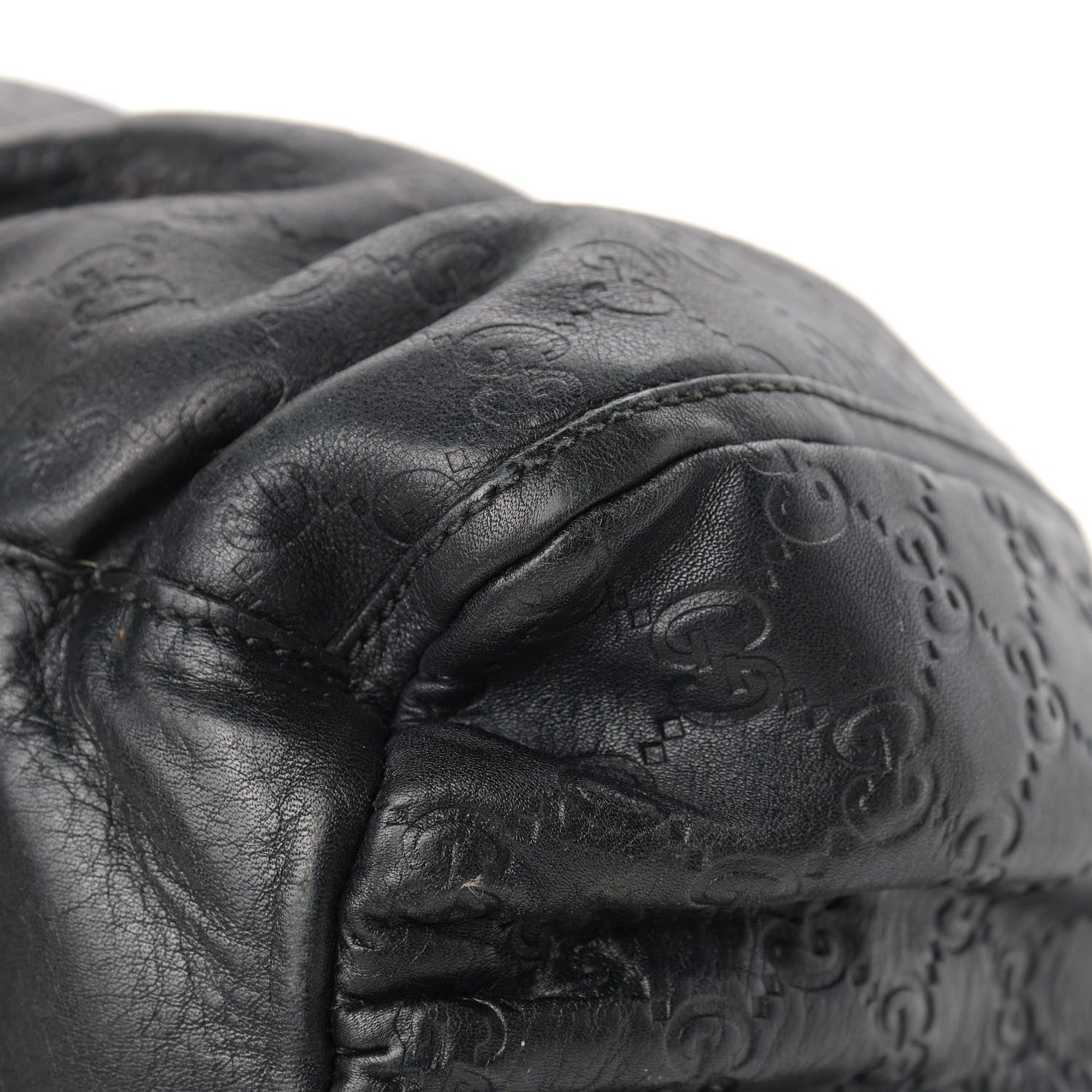 Gucci Guccissima Large D Gold Ring Hobo Black 10 of 18