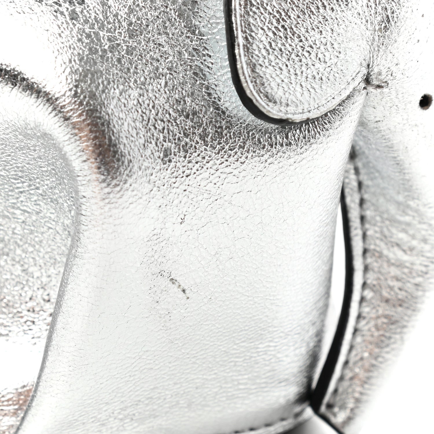 Loewe Metallic Calfskin Elephant Coin Purse Silver 8 of 9