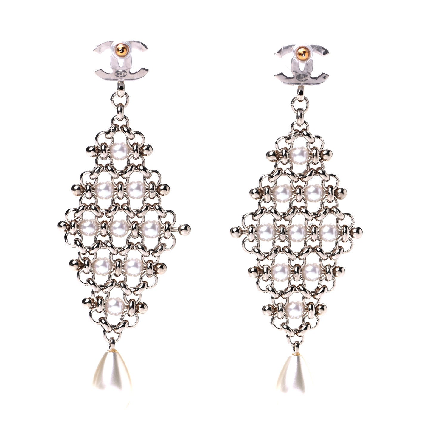 Chanel Pearl Monte-Carlo Nights Drop Earrings Gold 2 of 4