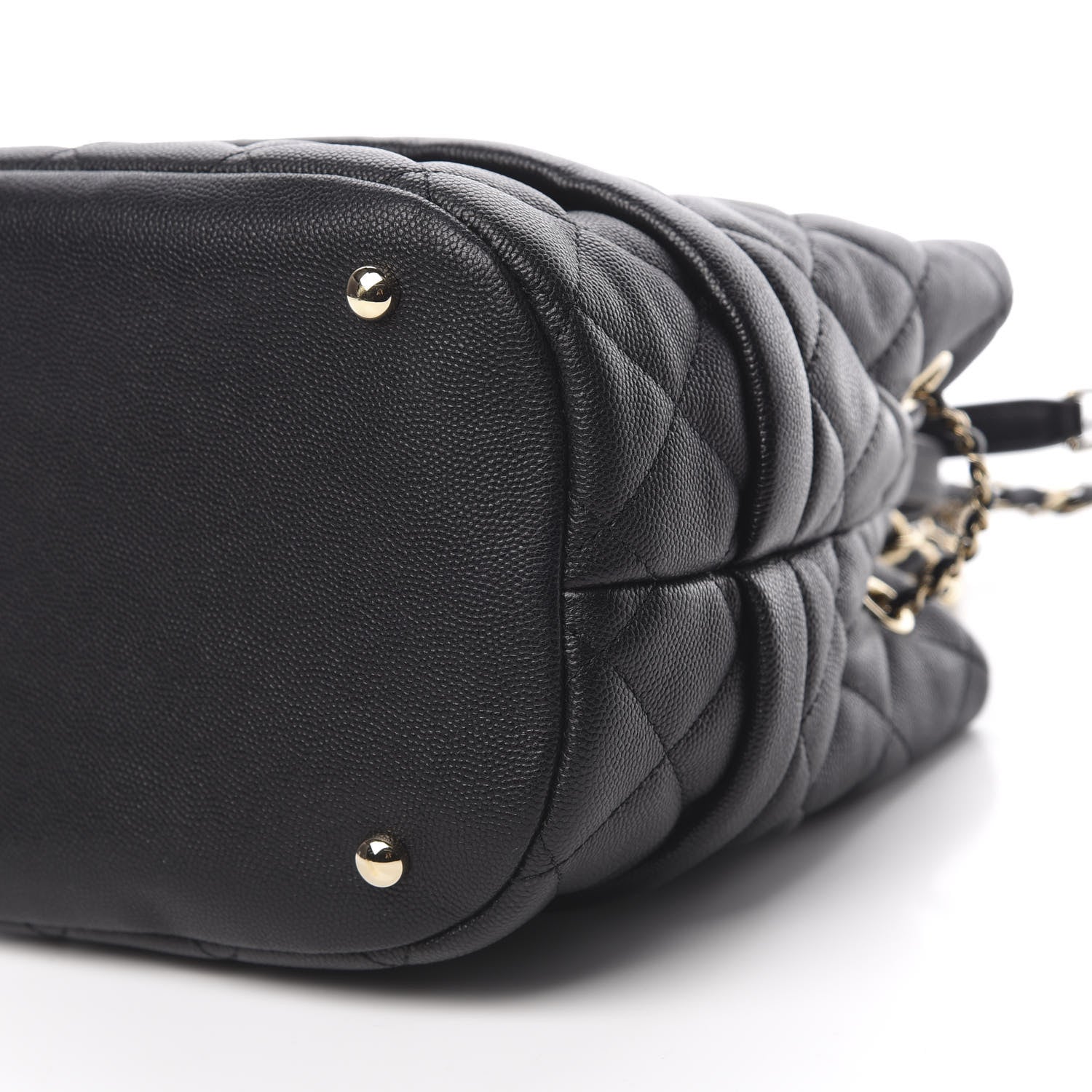 Chanel Caviar Quilted Rolled Up Bucket Drawstring Bag Black 11 of 12