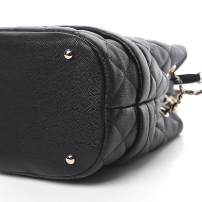 Chanel Caviar Quilted Rolled Up Bucket Drawstring Bag Black 11 of 12