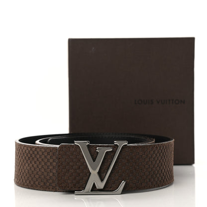 Louis Vuitton Suede Calfskin Mini Damier 40mm LV Initiales Belt 90 36 Moka 9 of 9