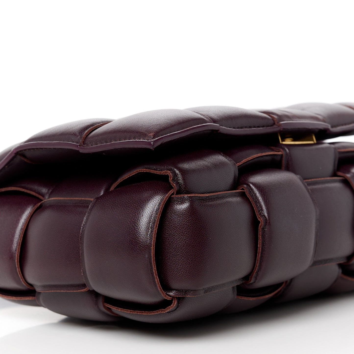 Nappa Maxi Intreccio Padded Cassette Crossbody Bag Grape