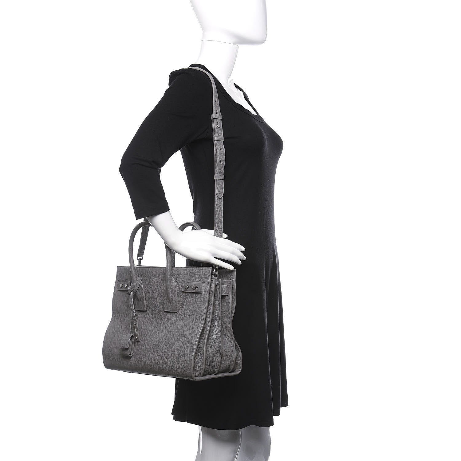 Saint Laurent Grained Calfskin Small Supple Sac De Jour Mouse Grey 2 of 18