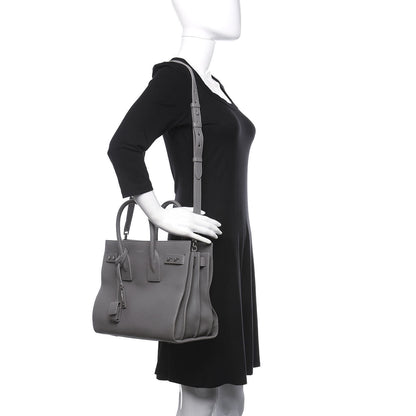 Saint Laurent Grained Calfskin Small Supple Sac De Jour Mouse Grey 2 of 18