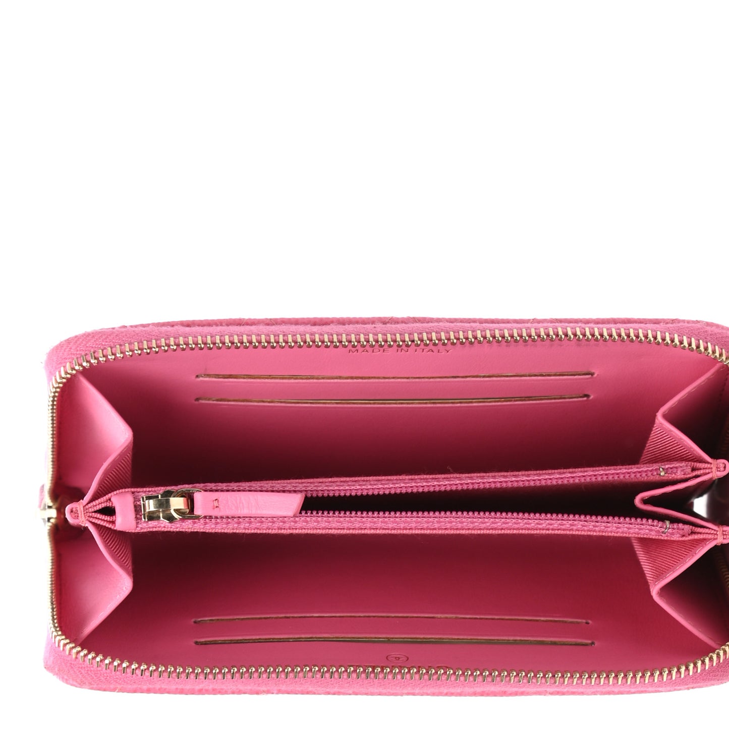 Caviar Quilted Medium Zip Around Wallet Pink