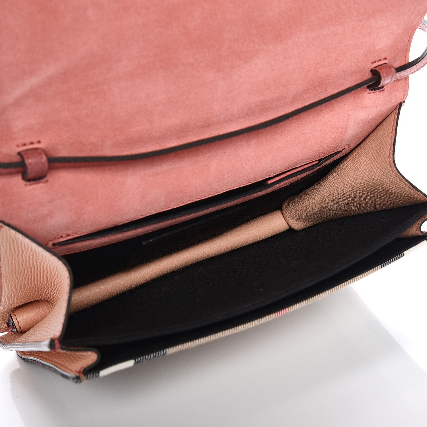 Burberry Derby Calfskin House Check Small Macken Crossbody Bag Copper Pink 5 of 8