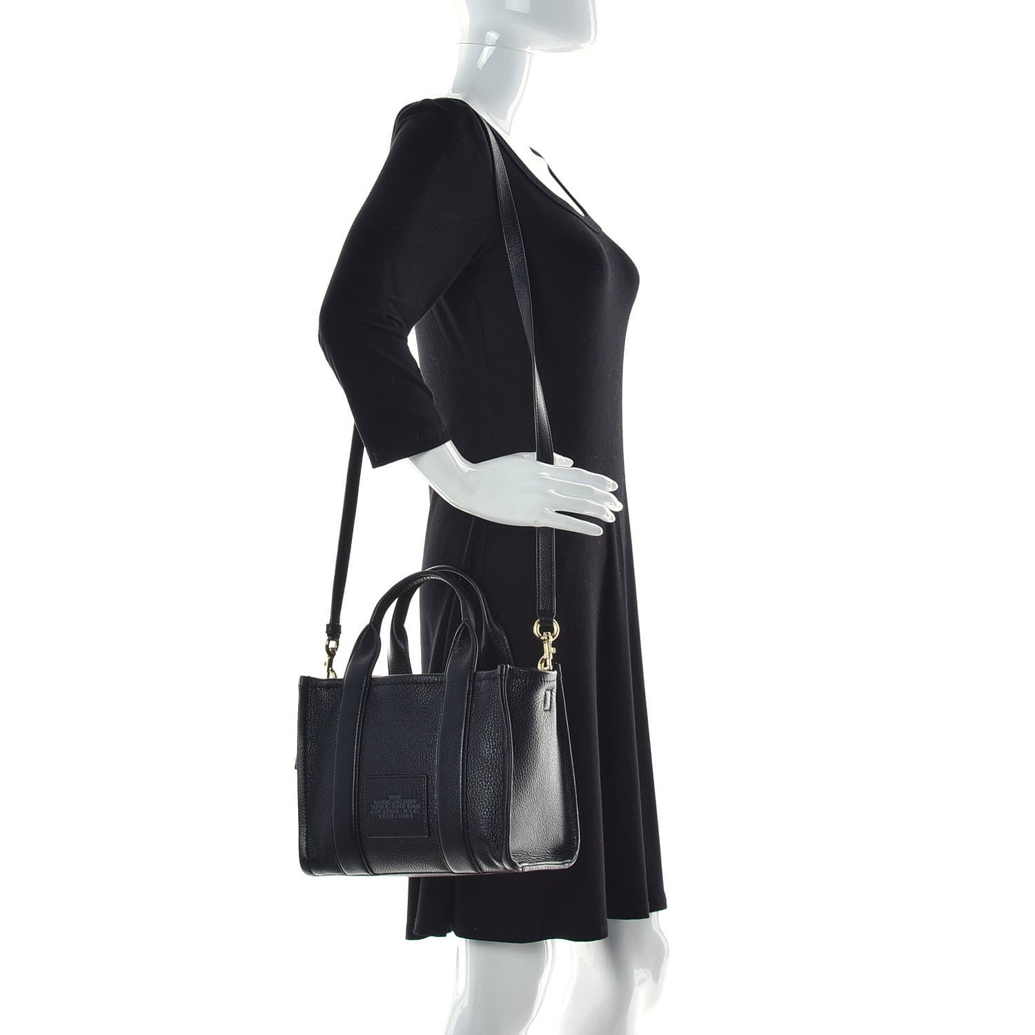 Marc Jacobs Grained Calfskin Small The Tote Bag Black 2 of 10