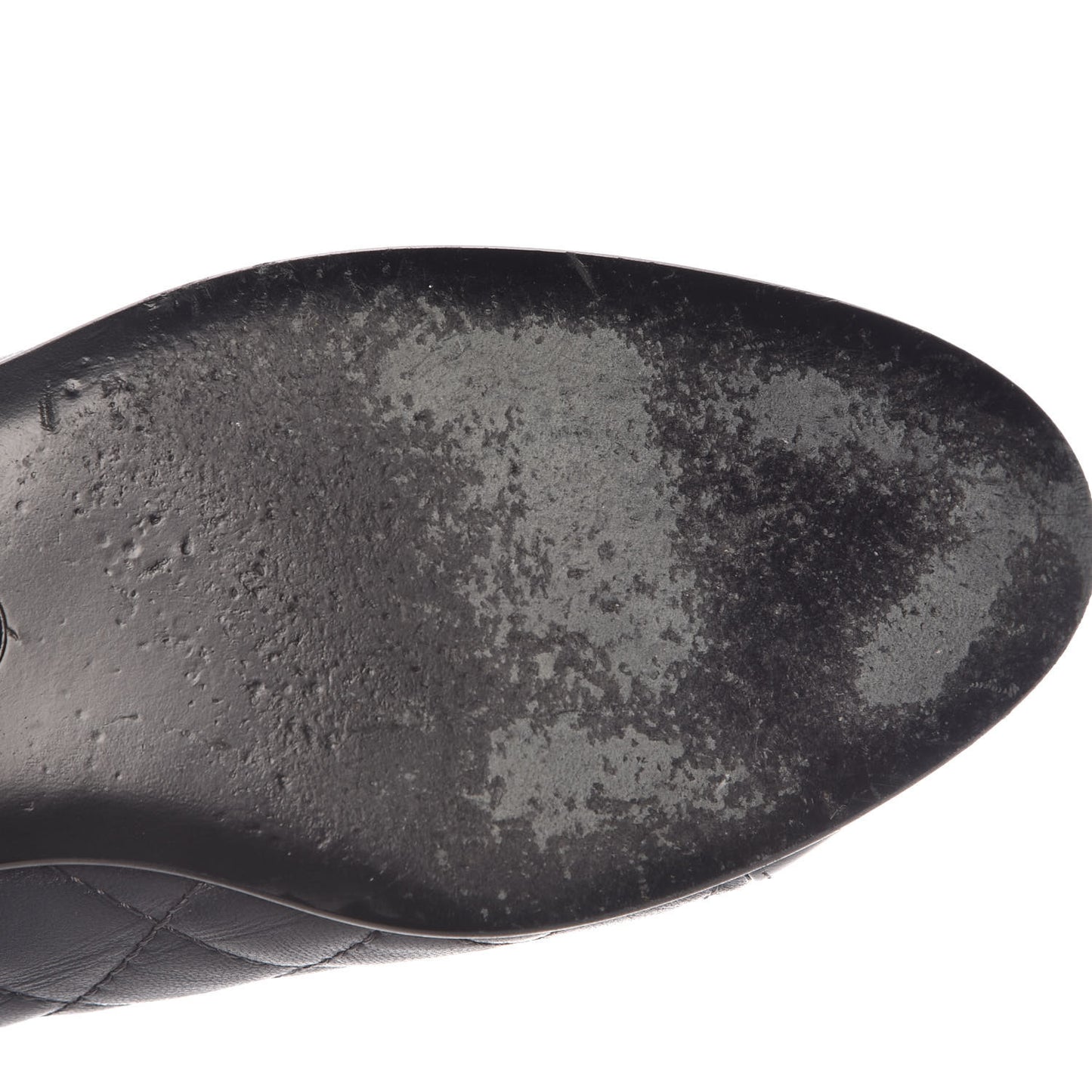 Lambskin Quilted CC Cap Toe Ballerina Flats 37.5 Navy