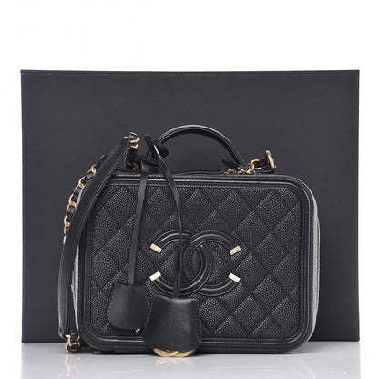 Chanel Caviar Quilted Medium CC Filigree Vanity Case Black 8 of 8
