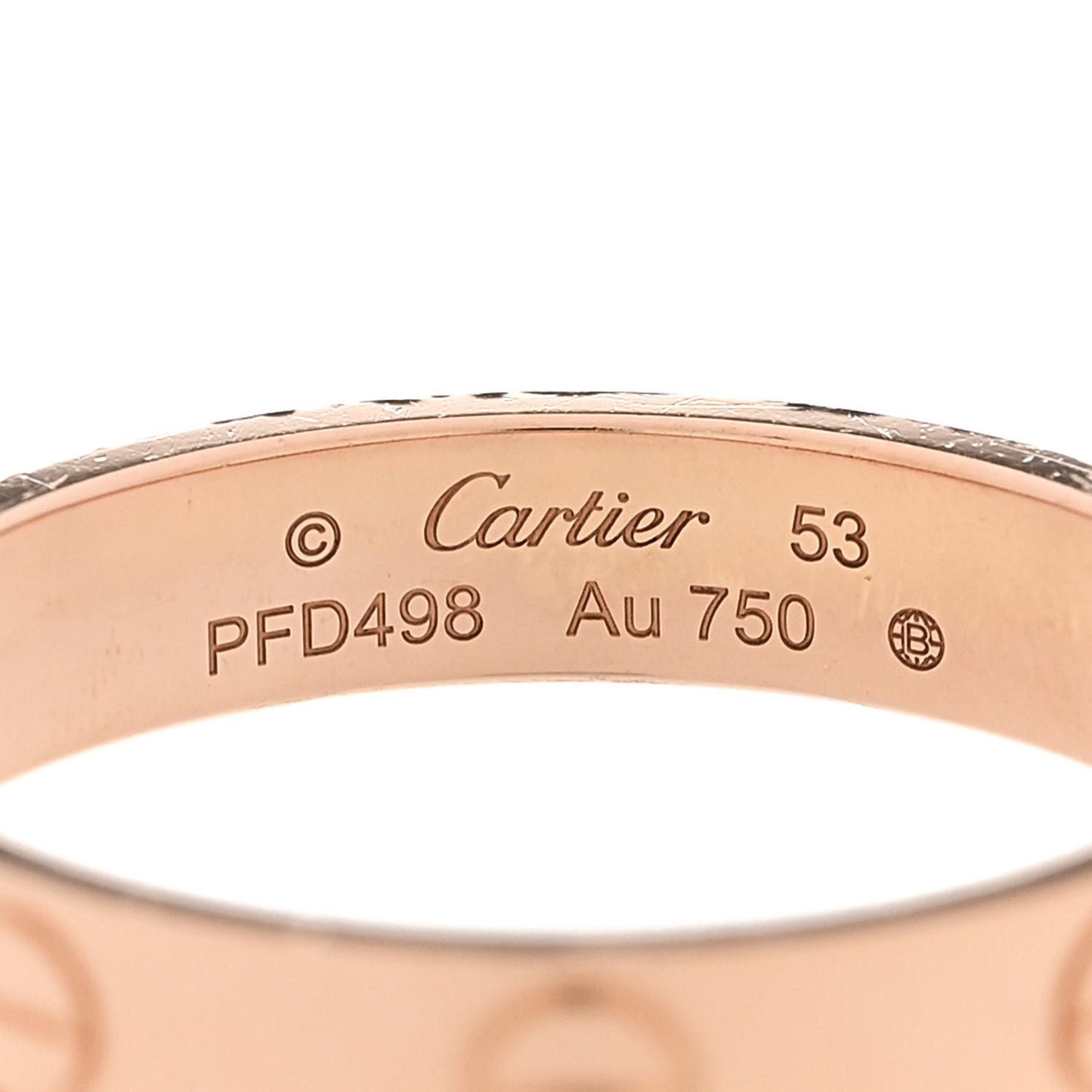 18K Pink Gold 3.5mm LOVE Wedding Band Ring 53 6.5
