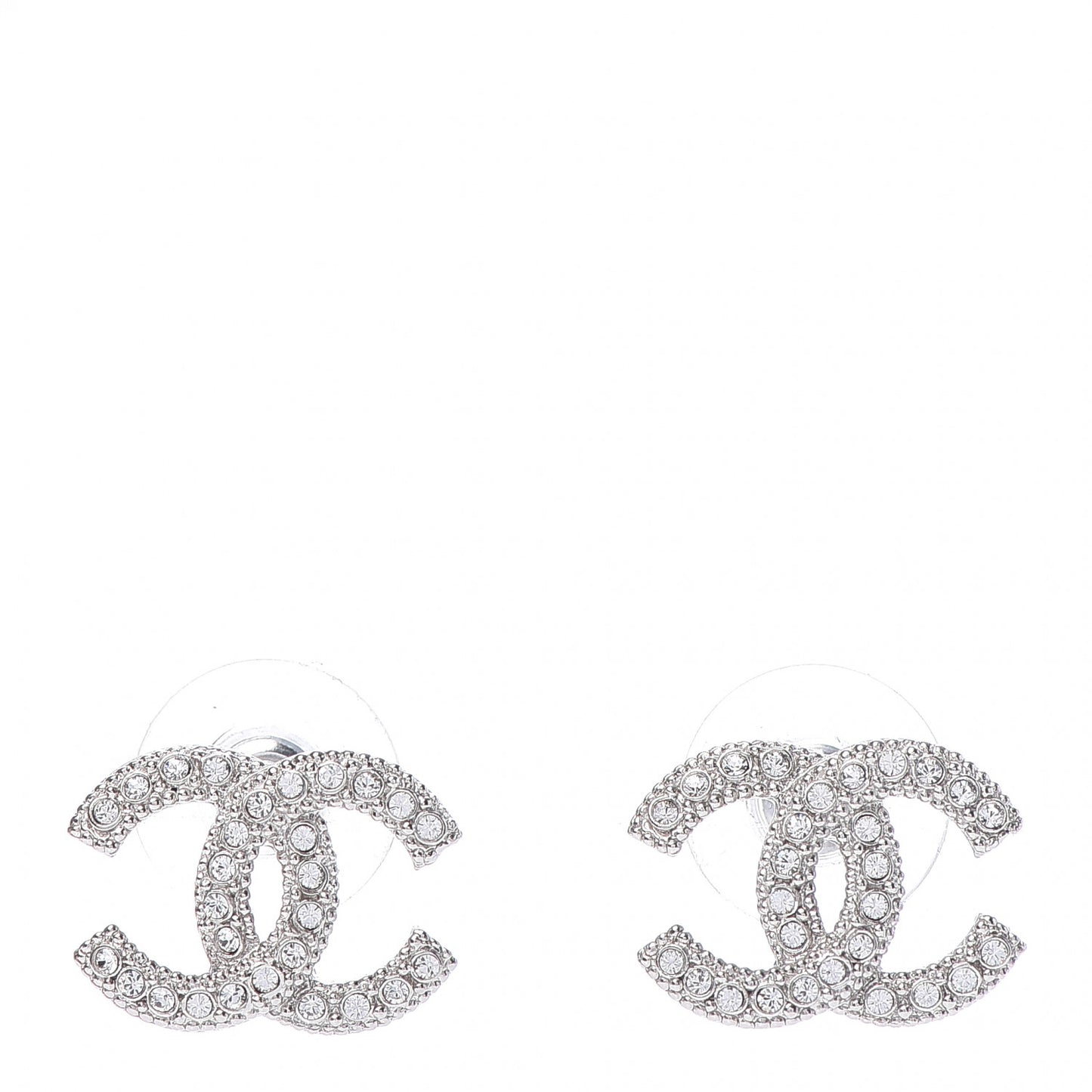 Crystal CC Earrings Silver
