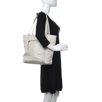 Saint Laurent Calfskin Small Daily Cabas Shopping Tote White 2 of 10
