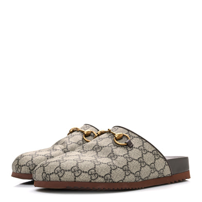 Gucci GG Supreme Monogram Miro Soft Calfskin Womens Horsebit Slippers 38.5 Beige Ebony New Acero 4 of 10
