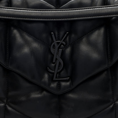 Saint Laurent Lambskin Quilted Monogram Monochrome Medium Loulou Puffer Chain Satchel Black 7 of 9