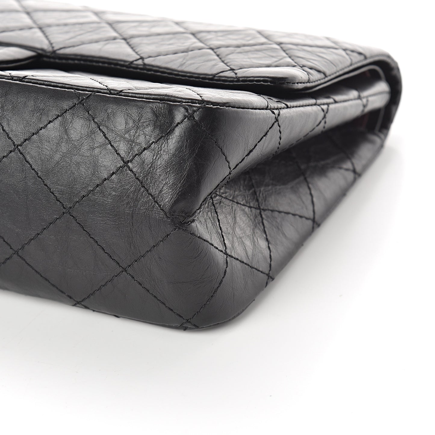 Aged Calfskin Quilted 2.55 Reissue 227 Flap Black