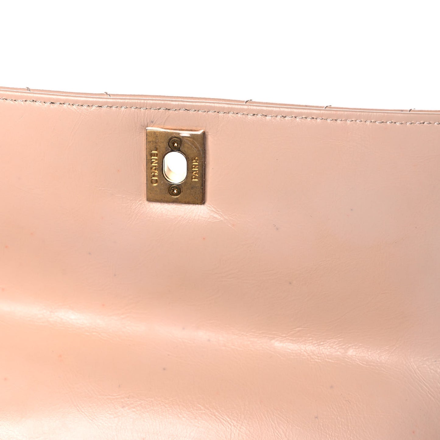 Calfskin Chevron Quilted Mini Coco Handle Flap Beige