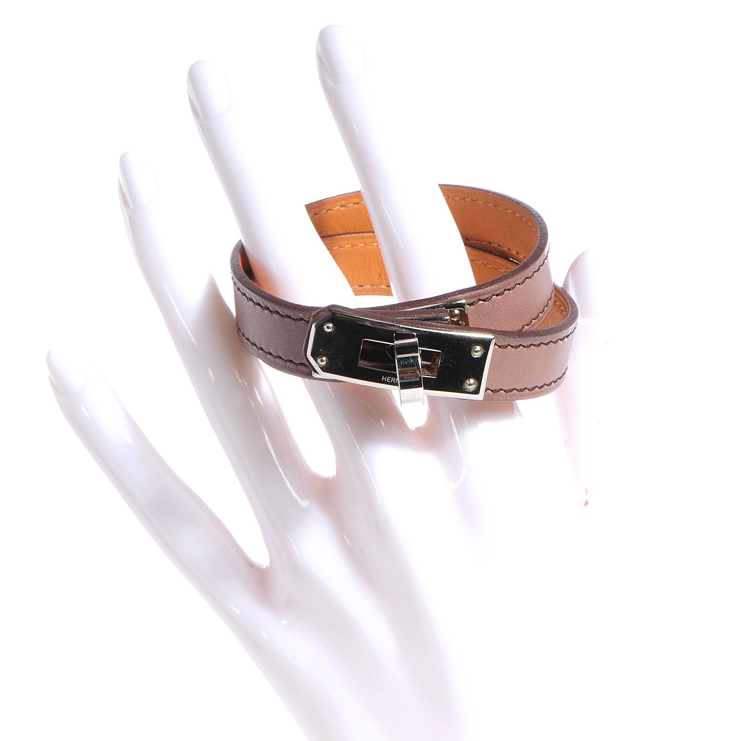 Hermes Tadelakt Kelly Double Tour Bracelet Medium Griolet 2 of 4