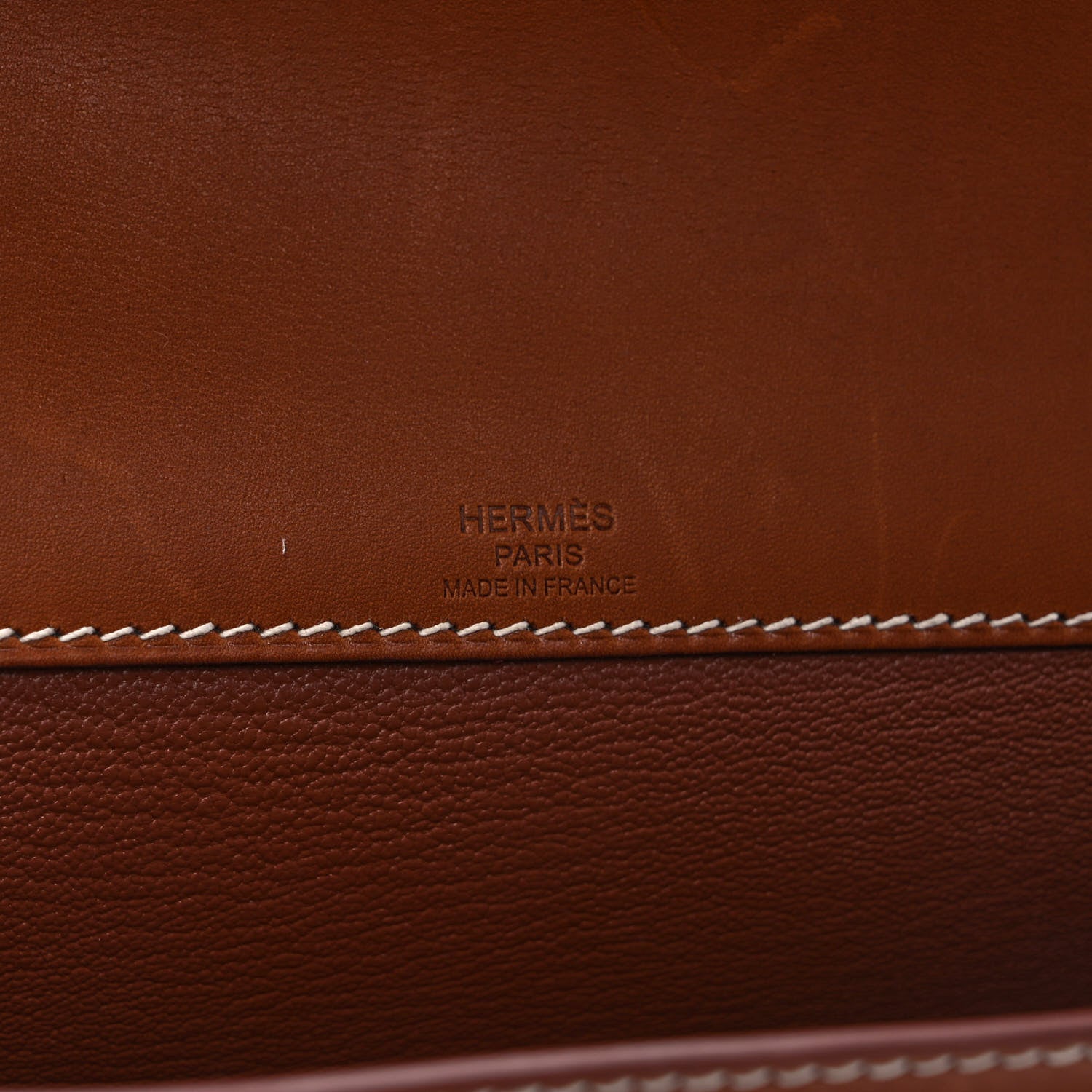 Hermes Toile H Barenia Kelly Depeches 25 Pouch Ecru Beige Fauve 6 of 10
