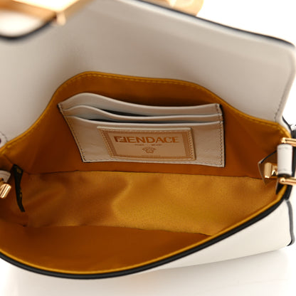 Fendi X VERSACE Vitello Seta Fendace Mini Brooch Baguette White Ice 5 of 11