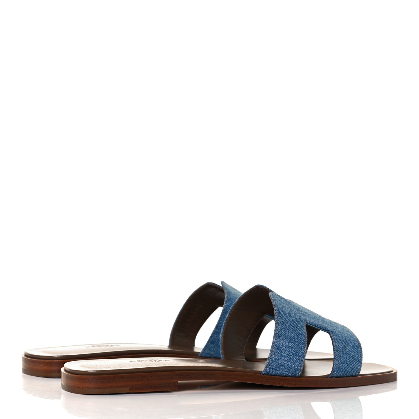 Denim Canvas Oran Sandals 40 Bleu Clair