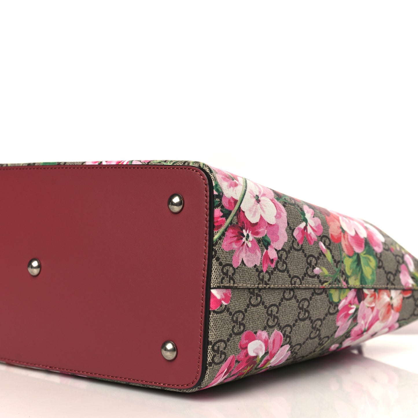 GG Supreme Monogram Blooms Linea A Foldover Tote Beige Multicolor Dry Rose