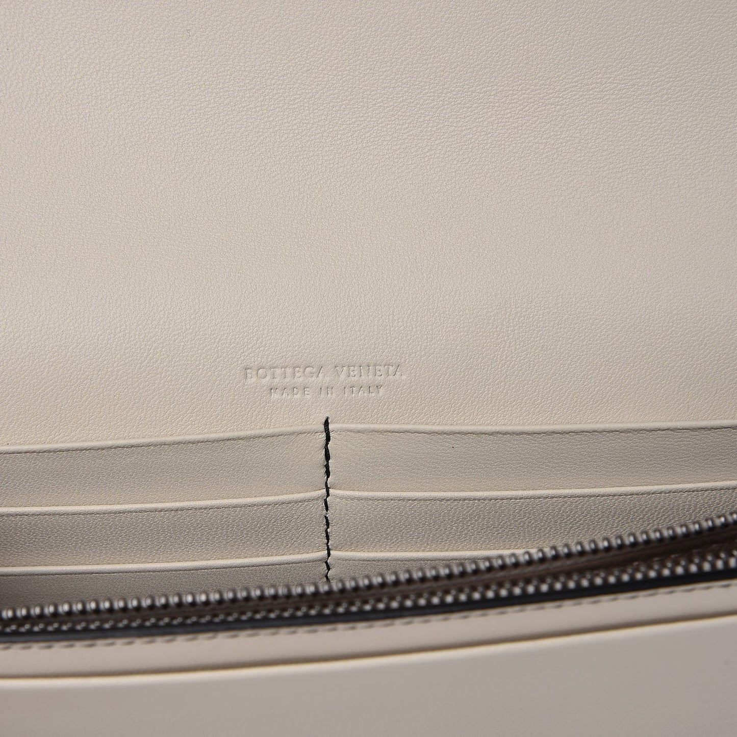 Nappa Intrecciato Studded Embellished Chain Wallet White