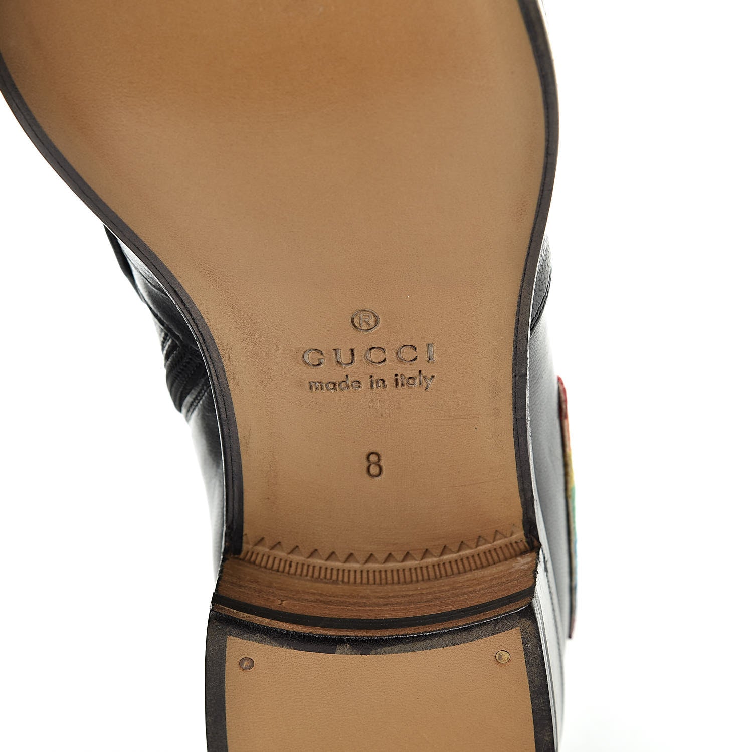 Gucci Goatskin UFO Embroidered Mens Horsebit Ankle Boots 8 Black 6 of 9