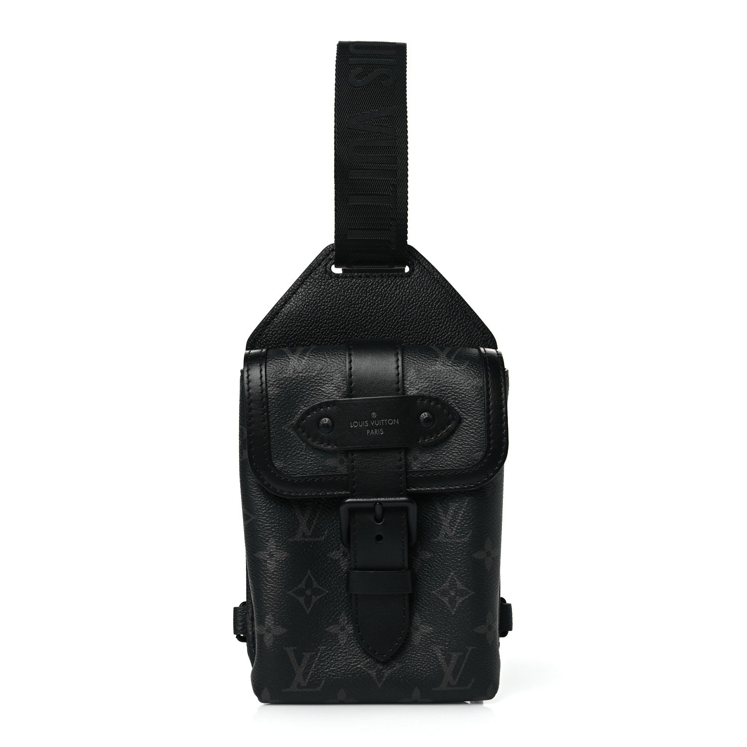 Louis Vuitton Monogram Eclipse Saumur Slingbag Black 1 of 9
