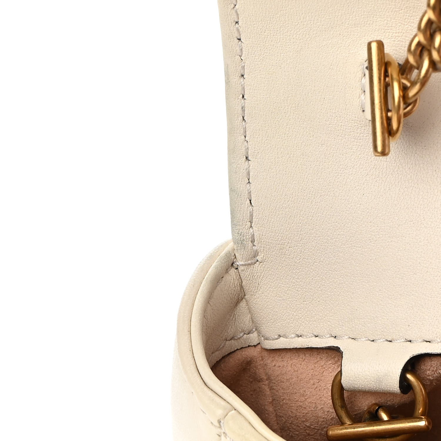 Gucci Calfskin Matelasse Super Mini GG Marmont Shoulder Bag White 12 of 16