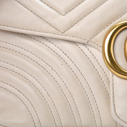 Gucci Calfskin Matelasse Small GG Marmont Shoulder Bag White 13 of 16