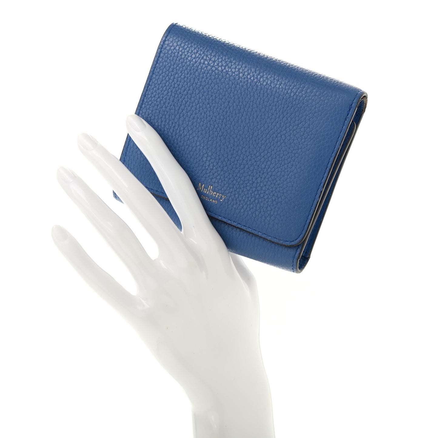 Small Classic Grain Tri-fold Wallet Blue